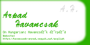 arpad havancsak business card